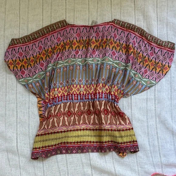 Echo Multicolor Bohemian Silk Blouse - Picture 14 of 15